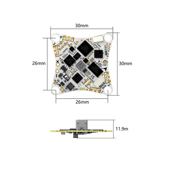 FLYWOO AIO FC Flywoo GOKU ERVT 5-in-1 AIO - F405 FC + 1S 5A ESC + 400mw VTX + ELRS RX + OSD