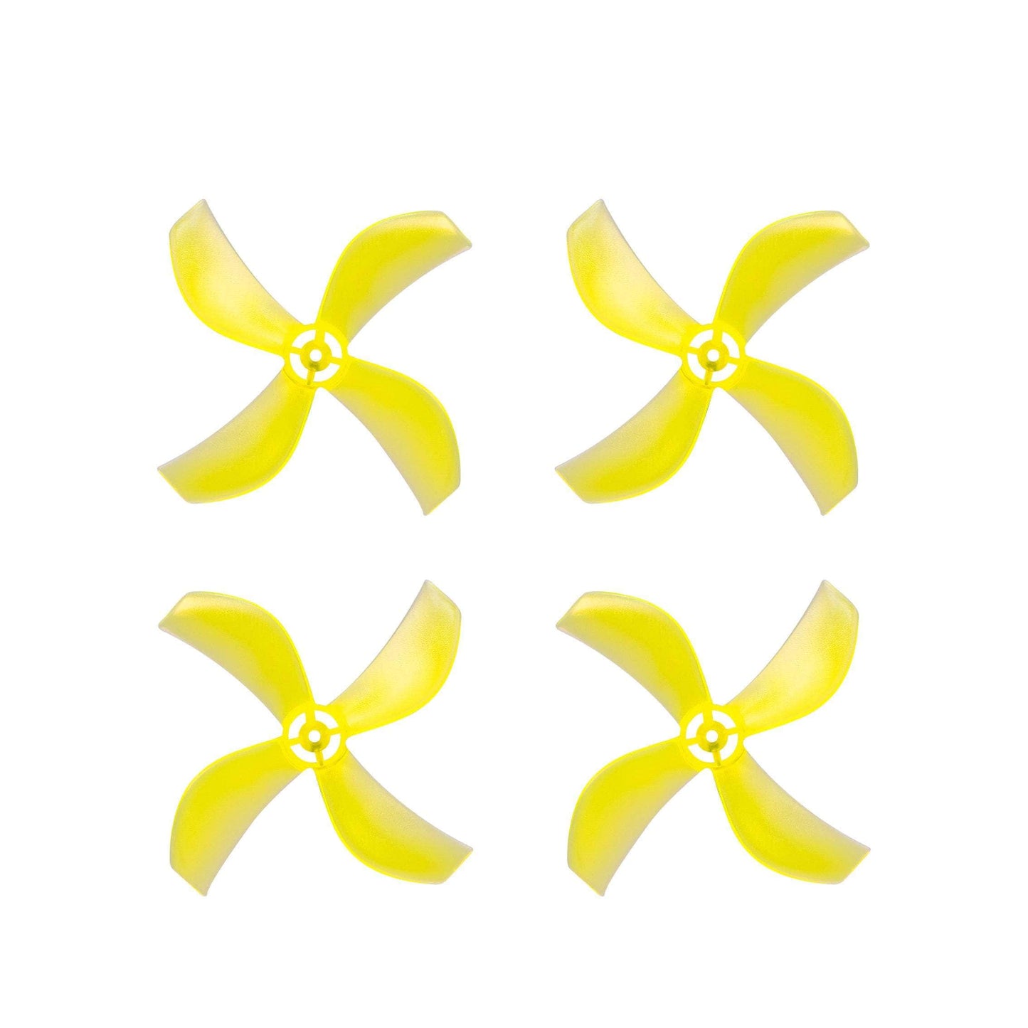 NewBeeDrone Drone Propellers Yellow NewBeeDrone Azi (Quad Blade) Micro Propellers 31mm -0.8mm Shaft(Set of 4)