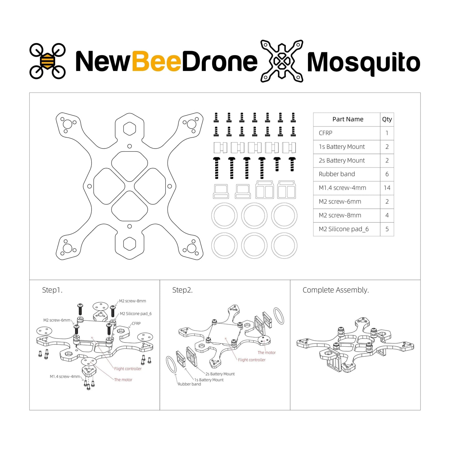 NewBeeDrone Drone Frames NewBeeDrone Mosquito Frame