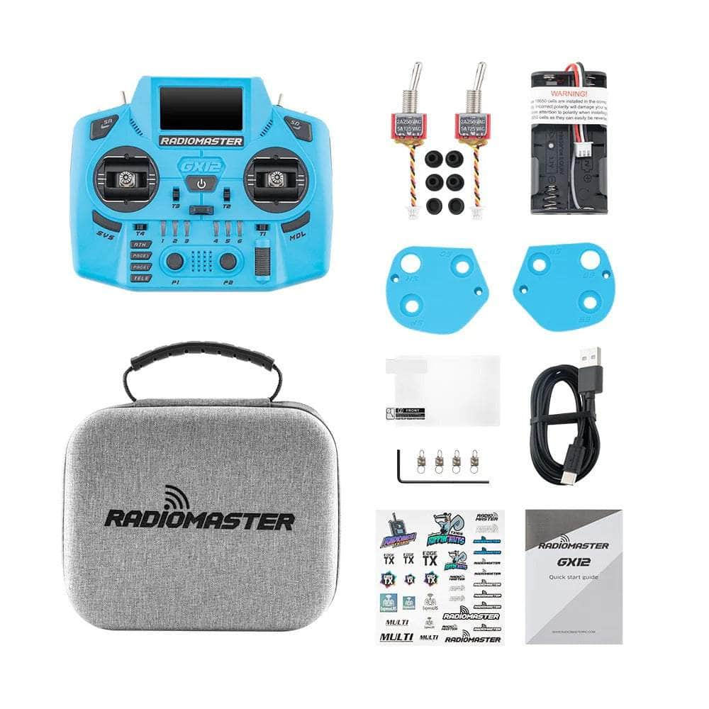 HOBBYPORTER RC TX (PRE-ORDER) RadioMaster GX12 Dual-Band Crush Radio Controller - ELRS 2.4GHz M2 - Multi Color