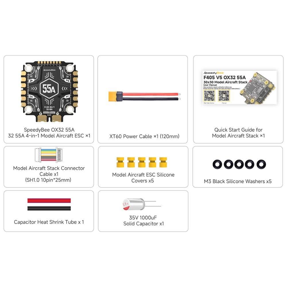 RUNCAM ESC SpeedyBee 55A 3-6S OX32 4-in-1 ESC - 30.5x30.5