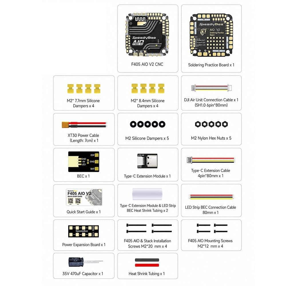 RUNCAM AIO FC SpeedyBee F405 V2 AIO - F405 FC + 40A 3-6S Bluejay ESC - 25.5x25.5