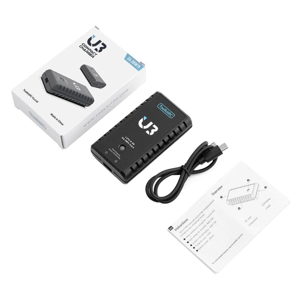 TOOLKITRC Charger ToolkitRC U3 V2 3A 38W 2-3S USB-C Balance LiPo Charger