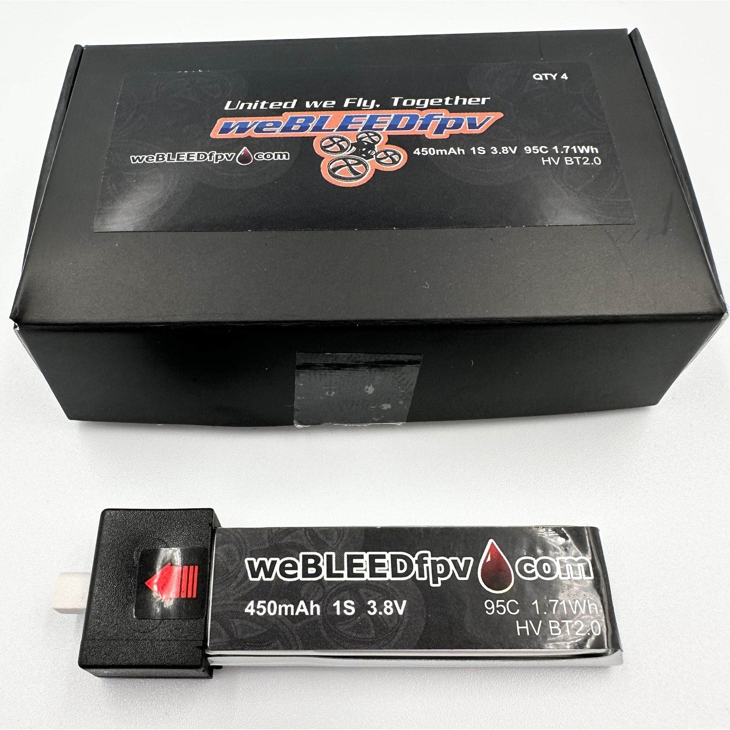 weBLEEDfpv BATTERIES & ACCESSORIES DIRECT PLUG - BT2.0 weBLEEDfpv 450mAh 1S BT2.0 LiPo Batteries