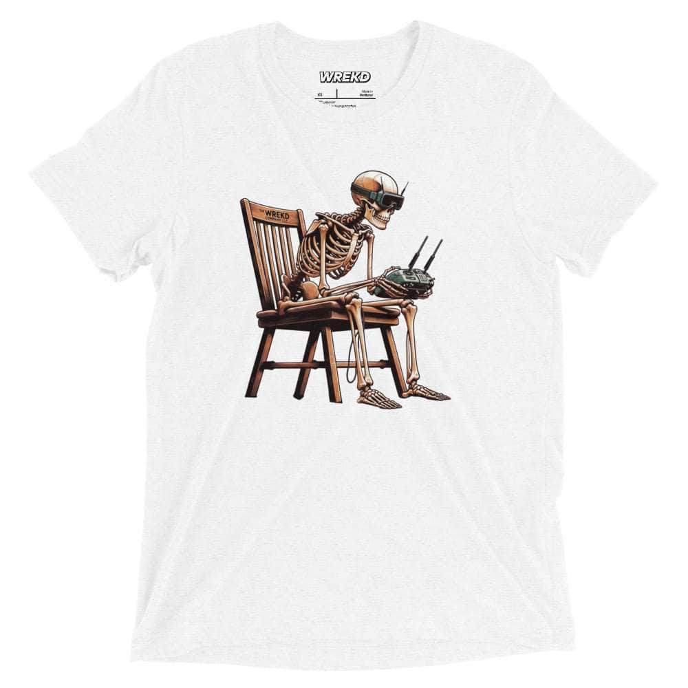 WREKD Co. WREKD Swag Solid White Triblend / XS Skeleton FPV Tri-Blend Vintage Fitted Tee by WREKD Co. - Choose Color / Size