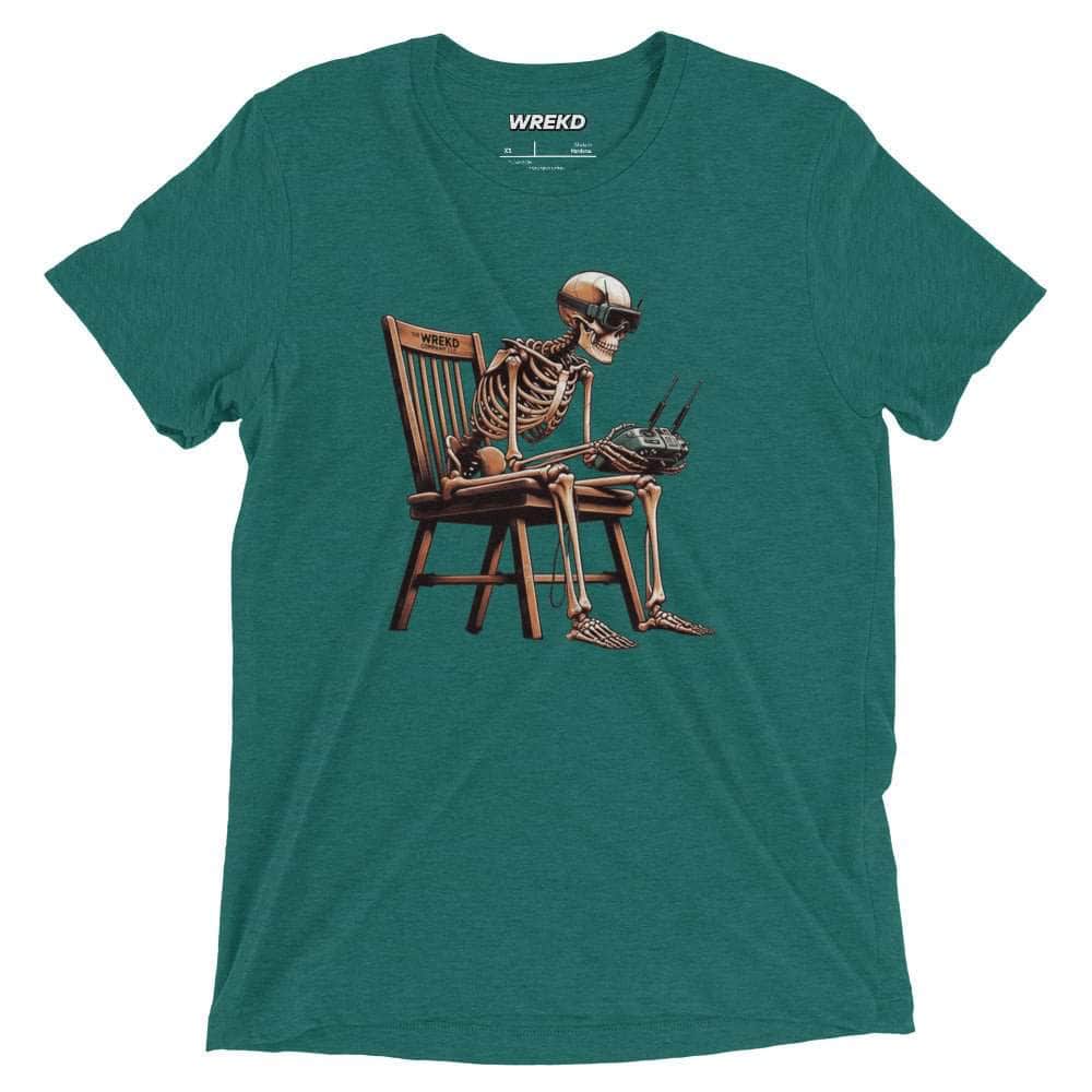 WREKD Co. WREKD Swag Teal Triblend / XS Skeleton FPV Tri-Blend Vintage Fitted Tee by WREKD Co. - Choose Color / Size