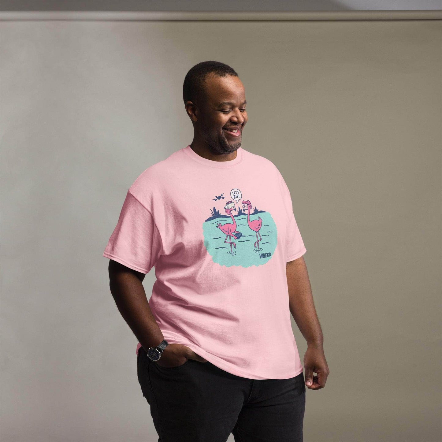 WREKD Co. T-Shirt WREKD® Let's Rip! Pink Flamingo Tee - Classic