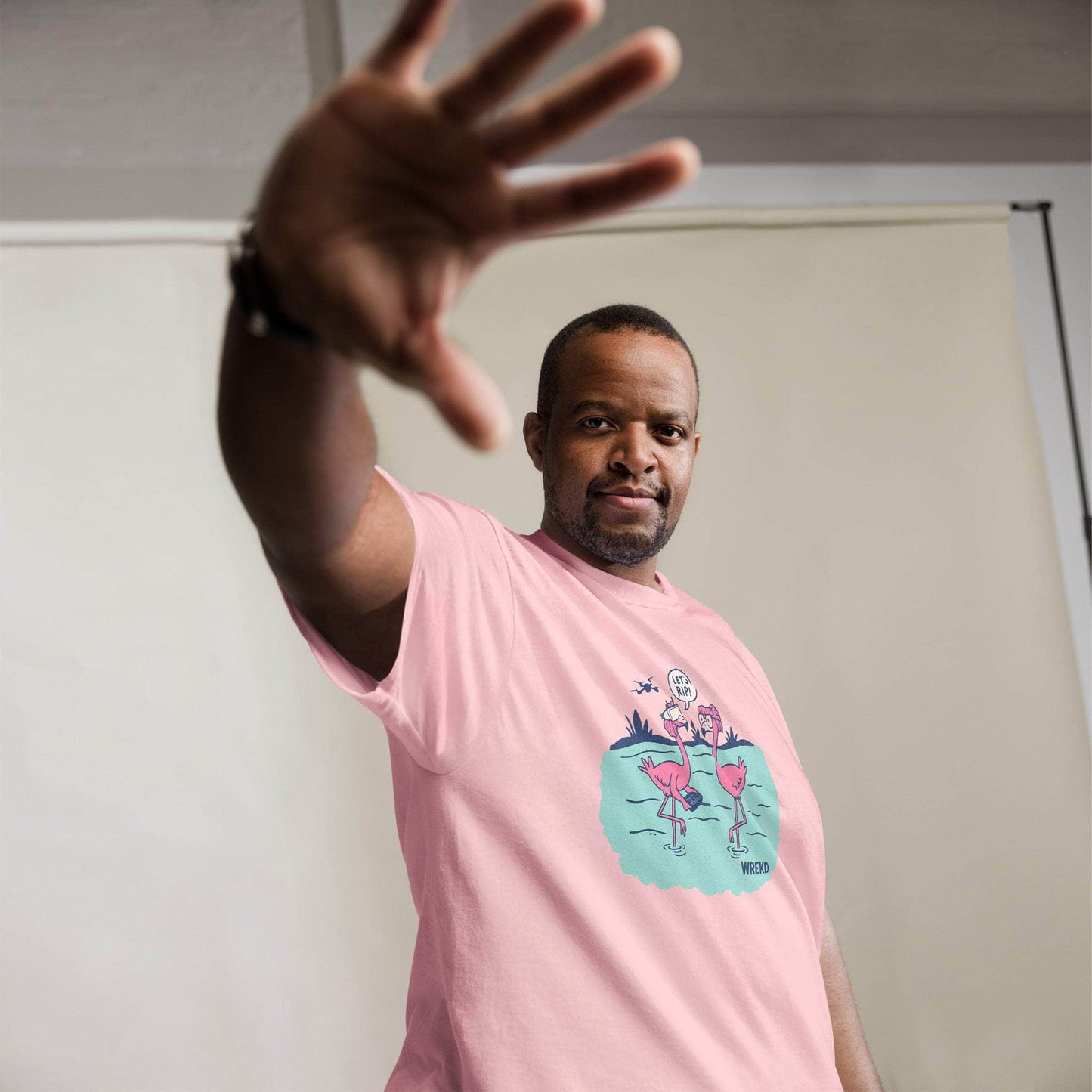 WREKD Co. T-Shirt WREKD® Let's Rip! Pink Flamingo Tee - Classic
