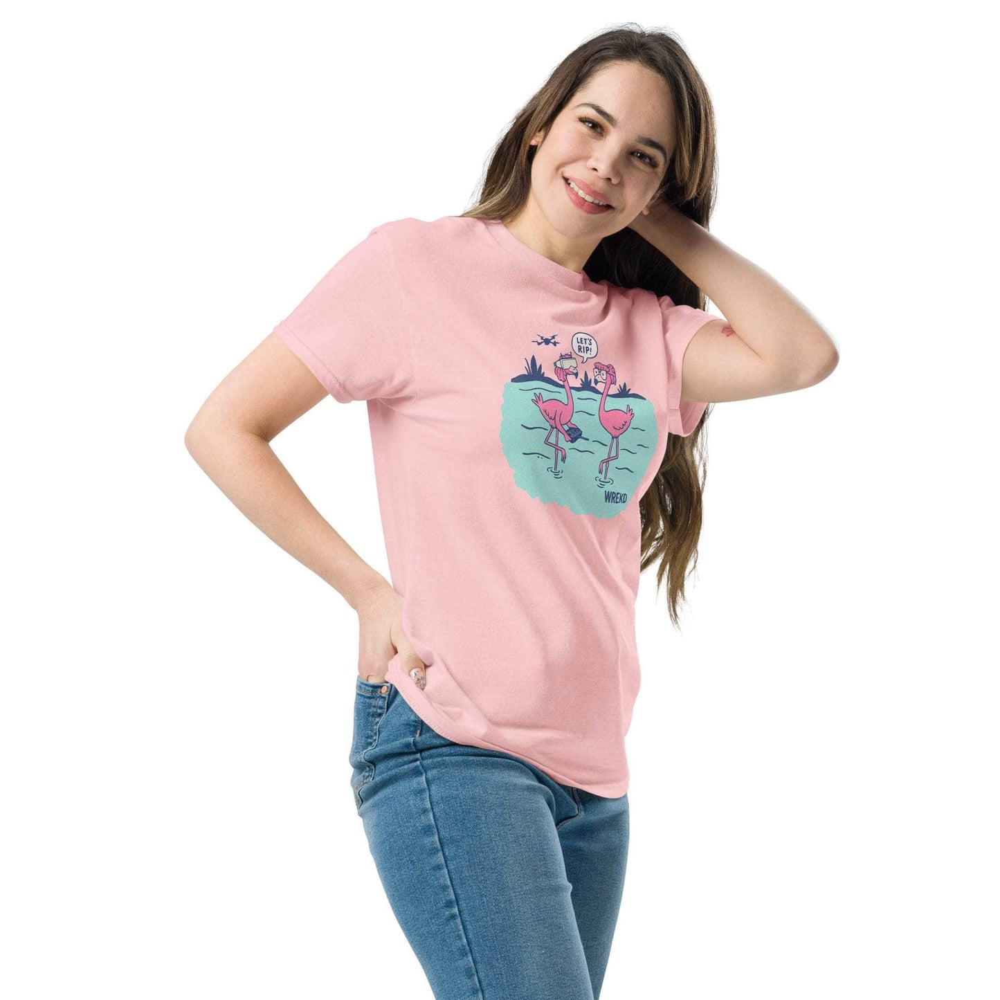 WREKD Co. T-Shirt WREKD® Let's Rip! Pink Flamingo Tee - Classic