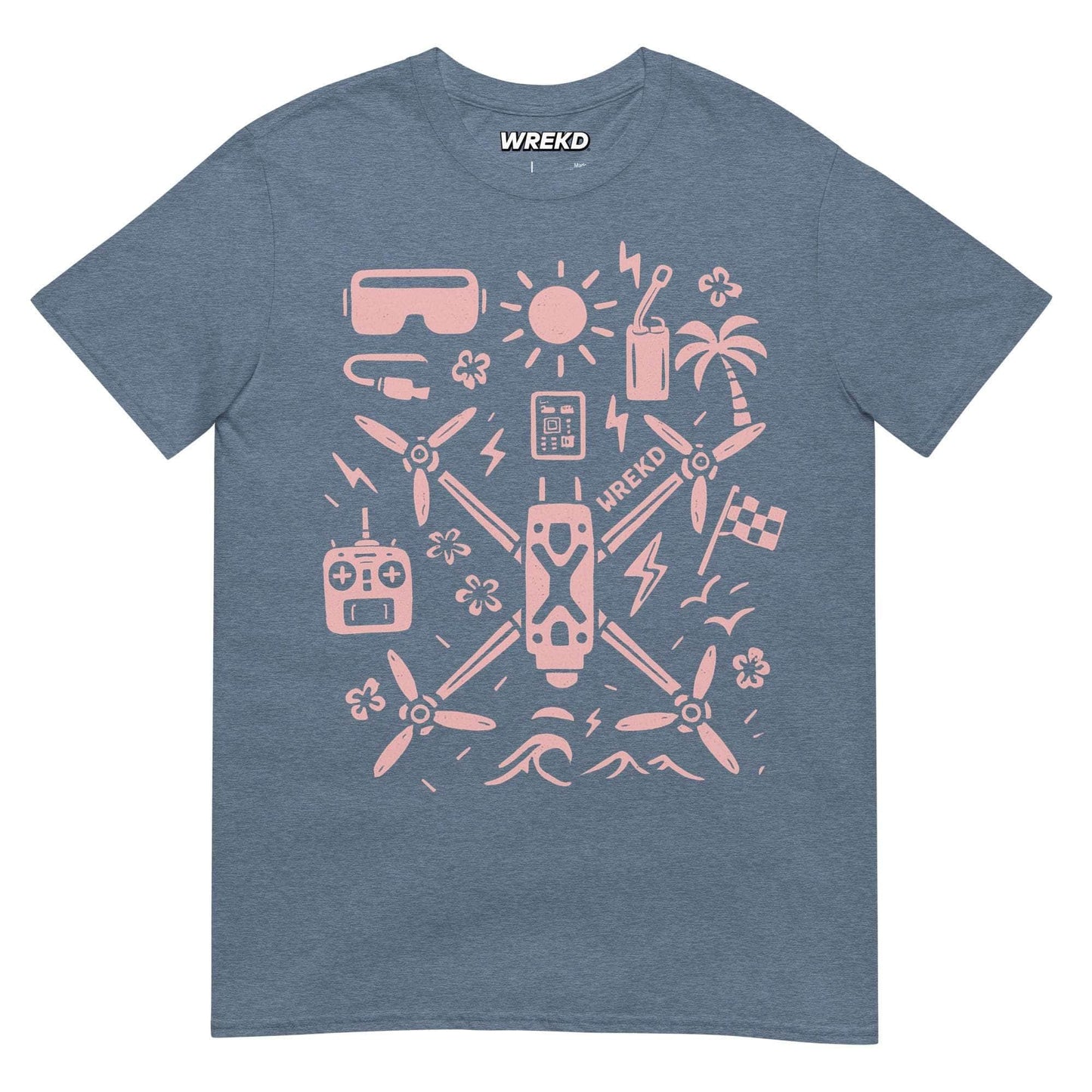 WREKD Co. Clothing, T-Shirt Heather Indigo / S WREKD® Summer Vibes Mosaic Tee
