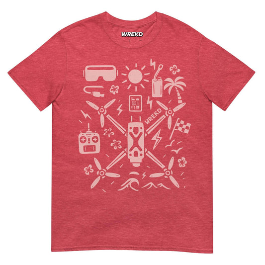 WREKD Co. Clothing, T-Shirt Heather Red / S WREKD® Summer Vibes Mosaic Tee