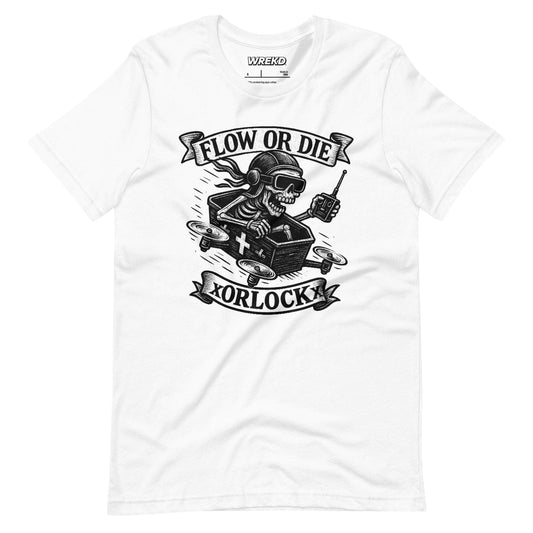 WREKD Co. Clothing, T-Shirt White / S xORLOCKx "Flow Or Die" Tee