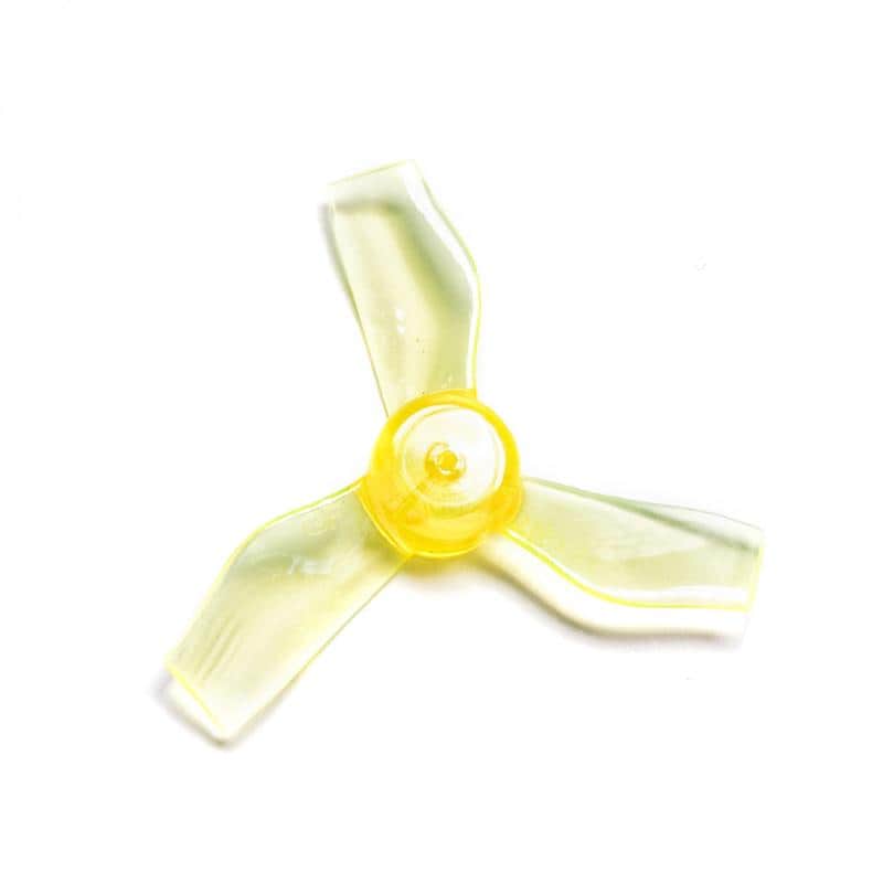 GEMFAN Prop Clear Yellow Gemfan 1219-3 Durable Tri-Blade 31mm Micro/Whoop Prop 8 Pack (1mm Shaft) - Choose Your Color