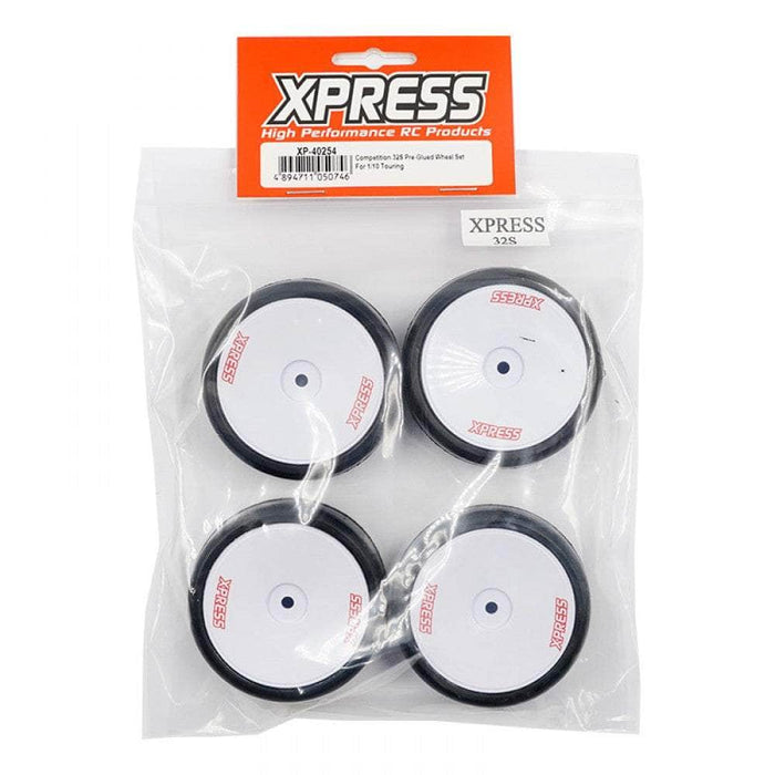 XP-40254, XPRESS Competition 32s Pre-Glued Wheel Set For 1/10 Touring