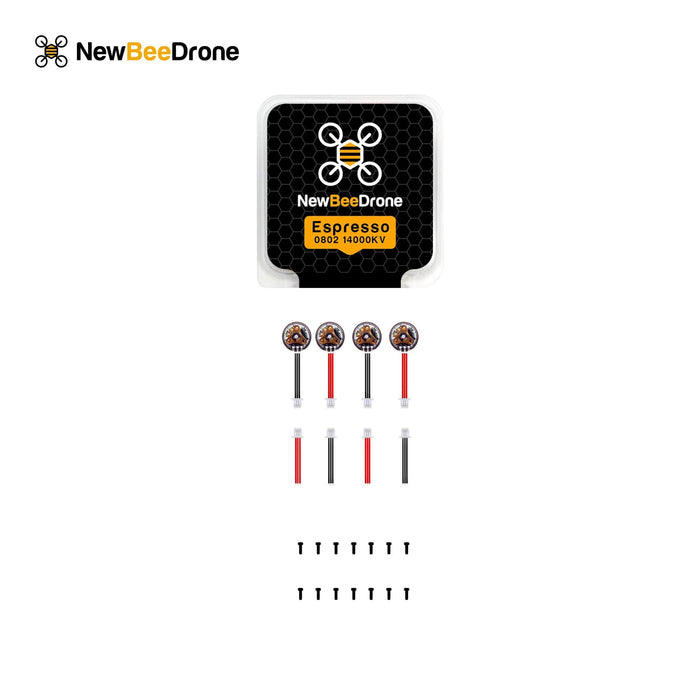 NewBeeDrone 0802 14000KV Brushless Motors - Unibell Espresso Edition (Set of 4)