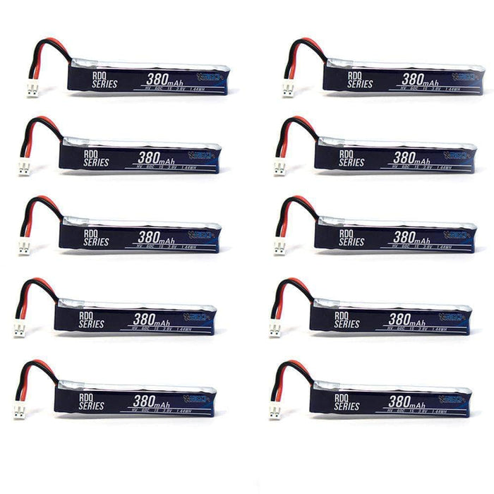 10 PACK of RDQ Series 3.8V 1S 380mAh 60C LiHV Whoop/Micro Battery - Cabled PH2.0