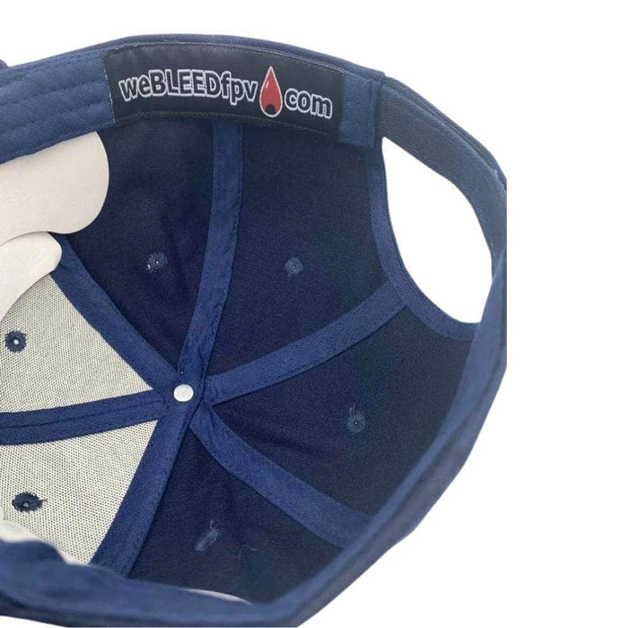 Official weBLEEDfpv Dark Navy DRONE Adjustable Velcro Snapback Hat