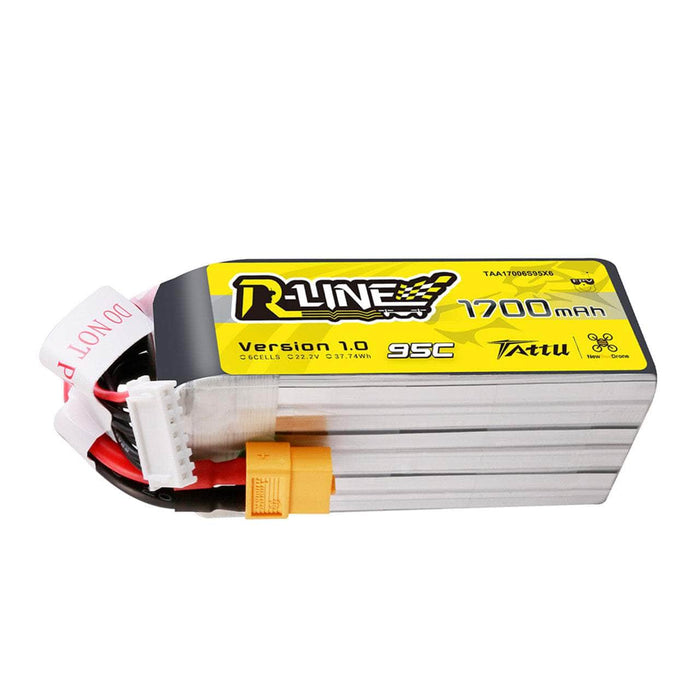 Tattu X NewBeeDrone R-Line 1700mAh 22.2V 95C 6S1P Lipo Battery Pack With XT60 Plug