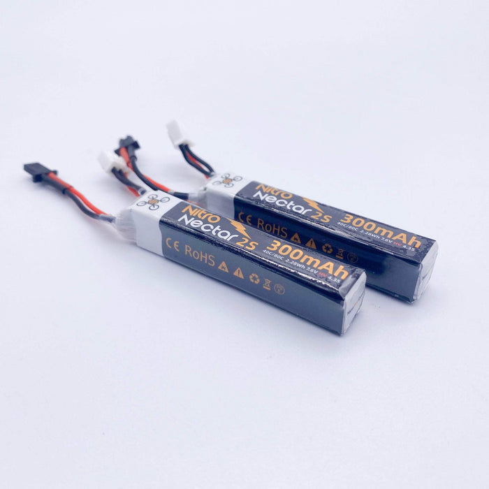 NewBeeDrone Nitro Nectar Gold 300mAh 2S HV LiPo Battery with GNB27 (2 Battery)