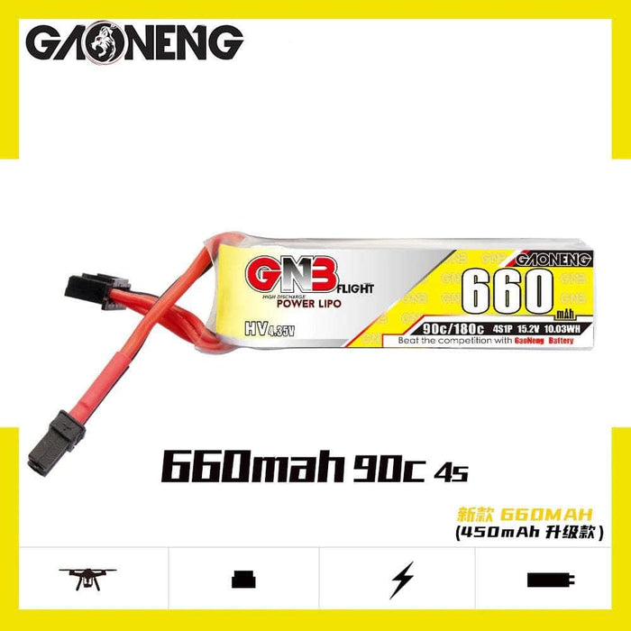 Gaoneng GNB 15.2V 4S 660mAh 90C LiHV Micro Battery (Long Type) - XT30