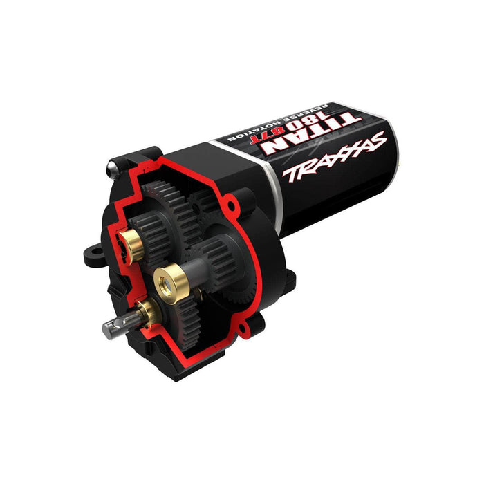 TRA9791, Transmission, complete (high range (trail) gearing) (16.6:1 reduction ratio) (includes Titan® 87T motor)