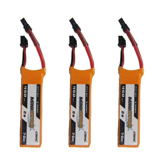 CNHL MiniStar 7.6V 2S 450mAh 70C LiPo Micro Battery (3 Pack) - XT30