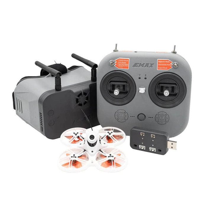 EMAX RTF Tinyhawk III Plus Whoop Ready-to-Fly ELRS 2.4GHz Analog Kit w/ Goggles, Radio Transmitter, Batteries, Charger, and Drone