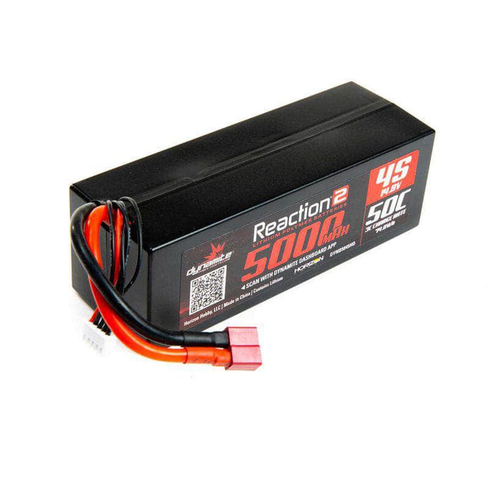14.8V 5000mAh 4S 50C Reaction 2.0 Hardcase LiPo Battery: Deans, DYNB5045HD