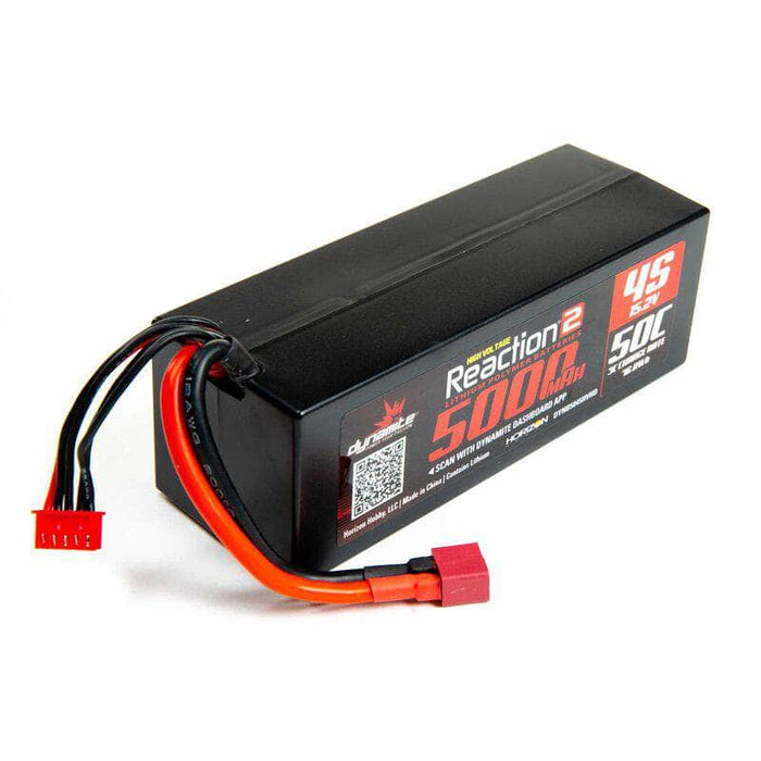 15.2V 5000mAh 4S 50C Reaction 2.0 Hardcase HV-LiPo Battery: Deans, DYNB5045HVHD