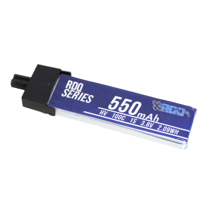 RDQ Series 3.8V 1S 550mAh 100C LiHV Whoop/Micro Battery - Plastic Head GNB27