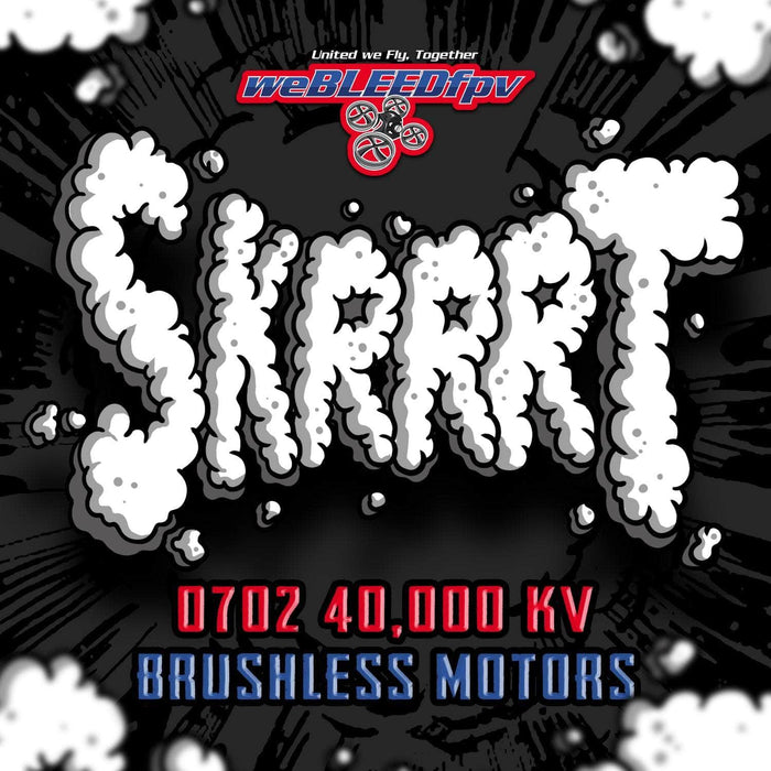 weBLEEDfpv 0702 40,000kv SKRRRT Micro Motors w/Knurled Shaft Design SET OF (4 MOTORS)