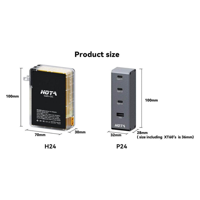 HOTA P24 PD 248W USB Type-C Charger w/ 3-6S XT60 Input- Grey