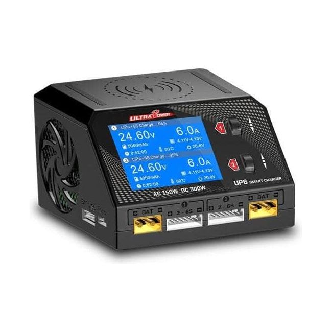 (AS-IS) UltraPower UP6 200W 10A 1-6S LiPo/LiHV Dual Channel AC/DC Charger (NO CABLES)