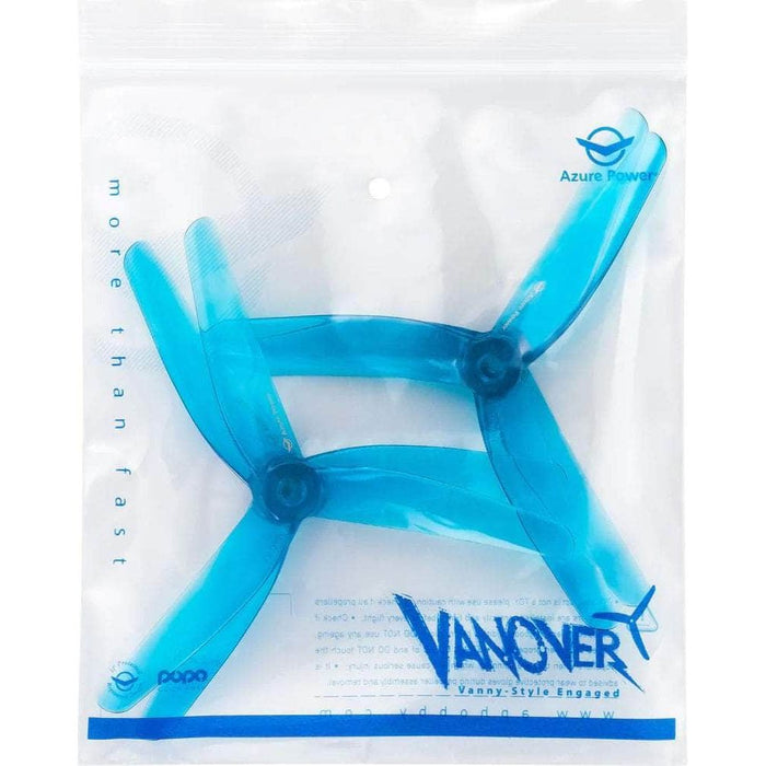 Azure Power Vanover Limited Edition 5.1x3.0x3 POPO Compatible Tri-Blade 5" Prop 4 Pack - Choose Your Color
