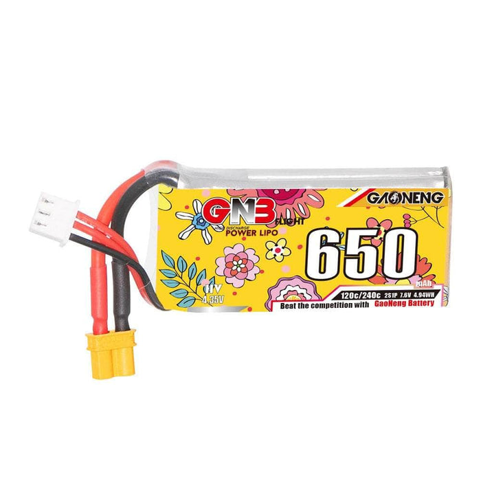 Gaoneng GNB 7.6V 2S 650mAh 120C LiHV Micro Battery - XT30