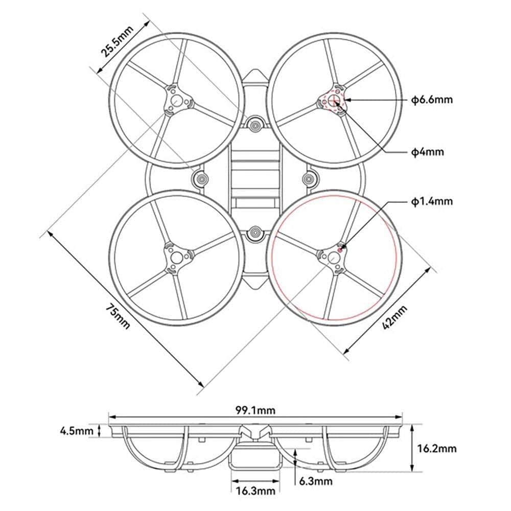 BETAFPV Frame BETAFPV Air75 II Brushless Whoop Frame