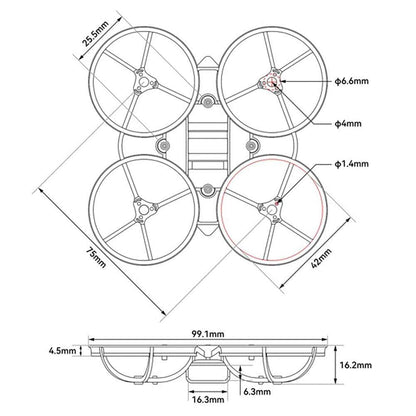 BETAFPV Frame BETAFPV Air75 II Brushless Whoop Frame