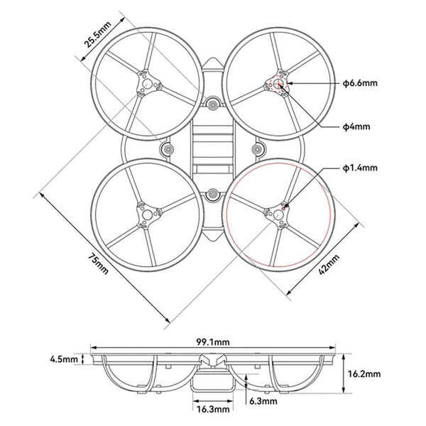 BETAFPV Frame BETAFPV Air75 II Brushless Whoop Frame