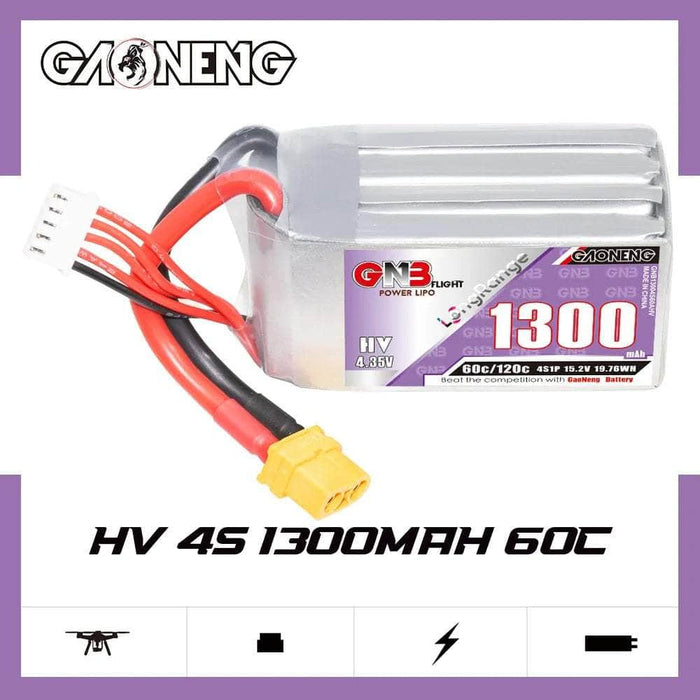 Gaoneng GNB 15.2V 4S 1300mAh 60C LiHV Battery - XT60
