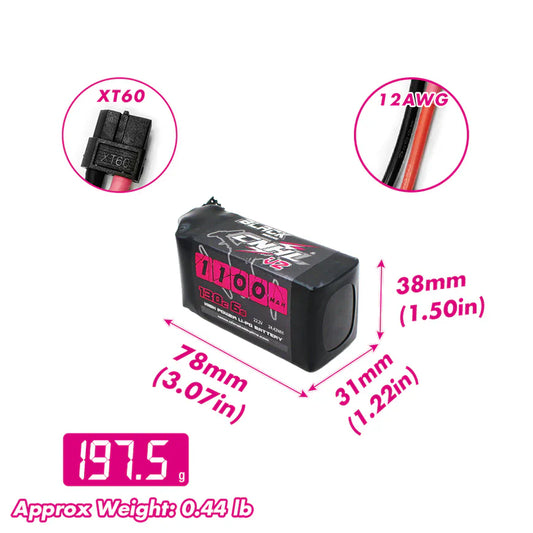 CNHL Battery CNHL Black Series V2 22.2V 6S 1100mAh 130C LiPo Battery - XT60