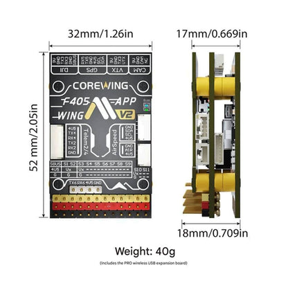 CoreWing FC CoreWing F405 Wing V2 Flight Controller Stack