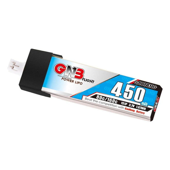 Gaoneng GNB 3.7V 1S 450mAh 80C LiPo Whoop/Micro Battery w/ Plastic Head - PH2.0