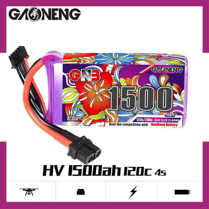 Gaoneng GNB 15.2V 4S 1500mAh 120C LiHV Battery - XT60