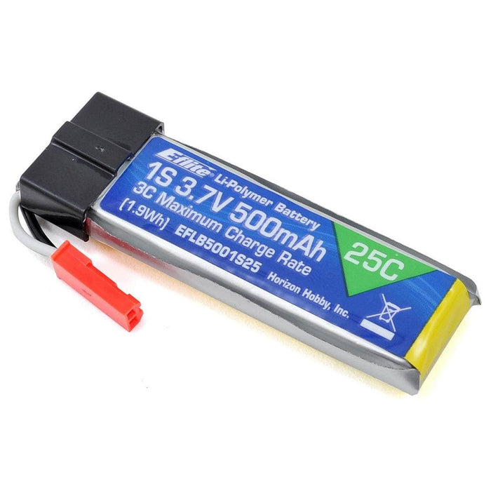 EFLB5001S25, E-flite 1S 25C LiPo Battery Pack (3.7V/500mAh) w/JST Connector