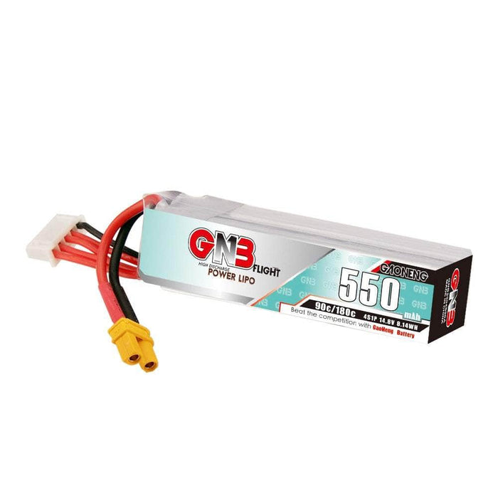 Gaoneng GNB 14.8V 4S 550mAh 90C LiPo Micro Battery (Long Type) - XT30