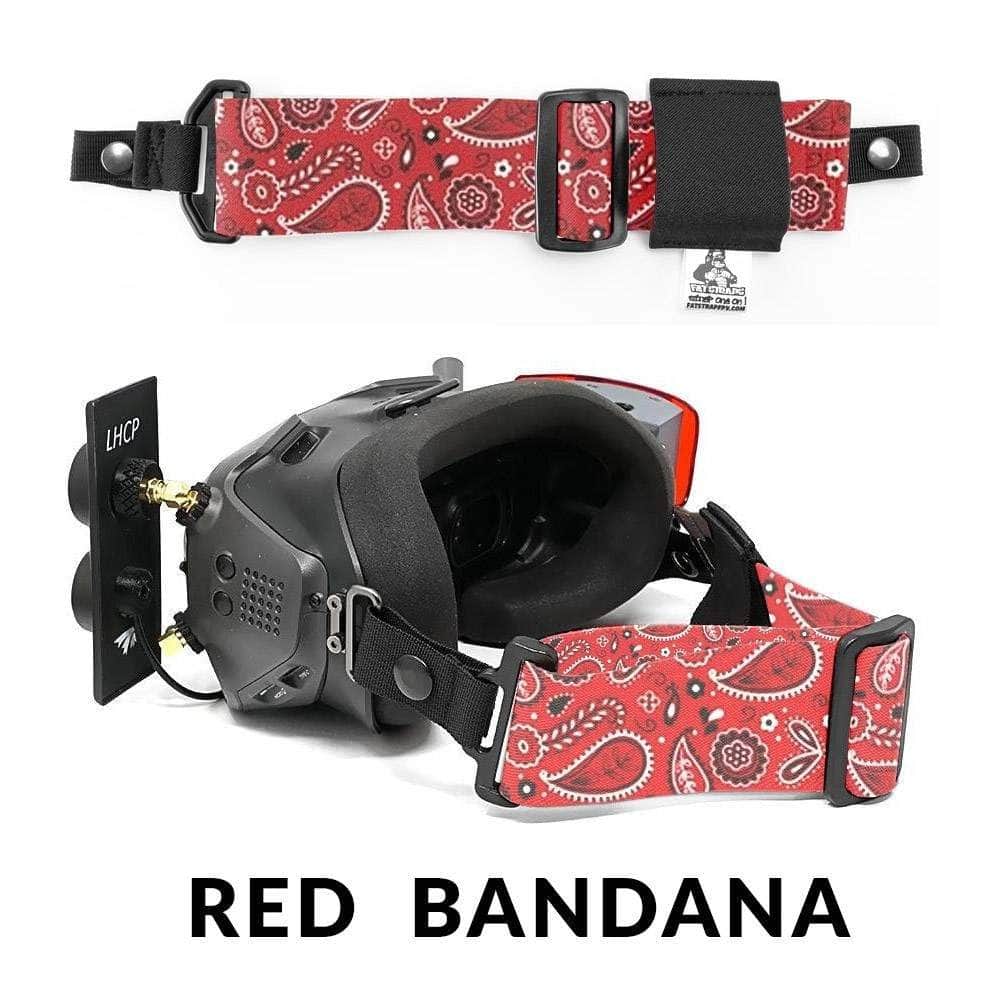 FATSTRAPS Goggle ACC HD Thick (Snap Loop) / Red Bandana FatStraps 2" FPV Goggle Strap for Fatshark, Walksnail or DJI - Choose Your Style