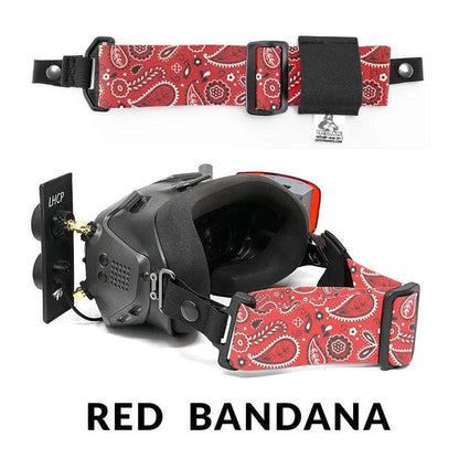 FATSTRAPS Goggle ACC HD Thick (Snap Loop) / Red Bandana FatStraps 2" FPV Goggle Strap for Fatshark, Walksnail or DJI - Choose Your Style