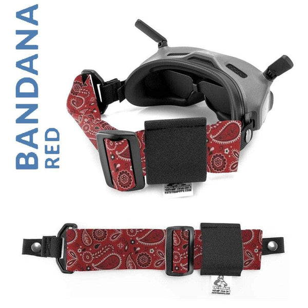 FATSTRAPS Goggle ACC HD Thin (Snap Loop) / Red Bandana FatStraps 2" FPV Goggle Strap for Fatshark, Walksnail or DJI - Choose Your Style