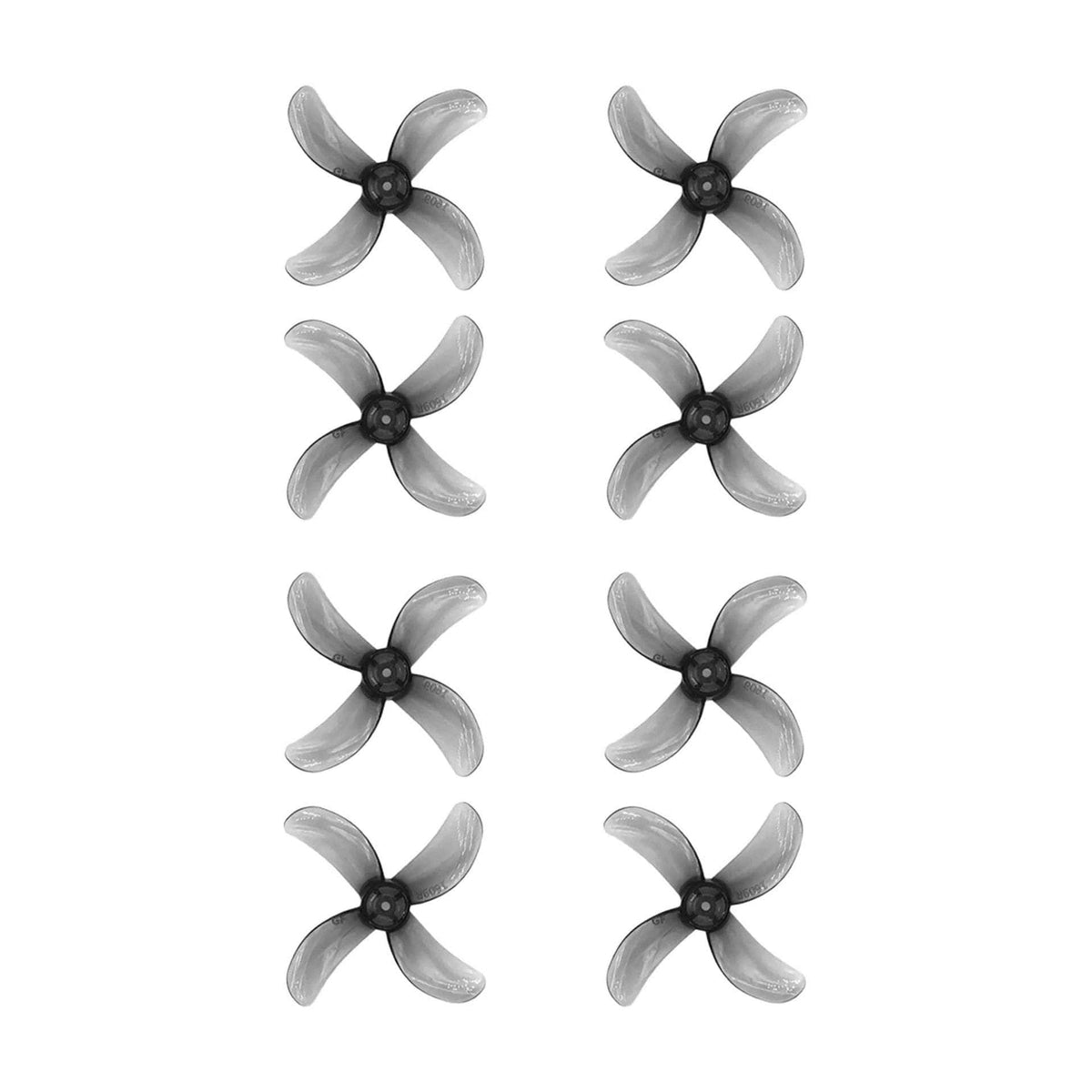 FLYWOO Prop Flywoo 1609 4-Blade 1mm Shaft 40mm Propellers (Set of 8) - Clear Black