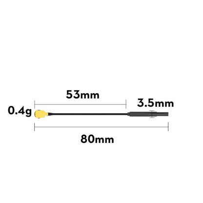 FLYWOO Antenna 80mm for FlyLens 75\85 Flywoo 5.8G 3dBi Light Brass Antenna U.FL Dipole FPV Antenna 5 Pack - Linear - Choose Length
